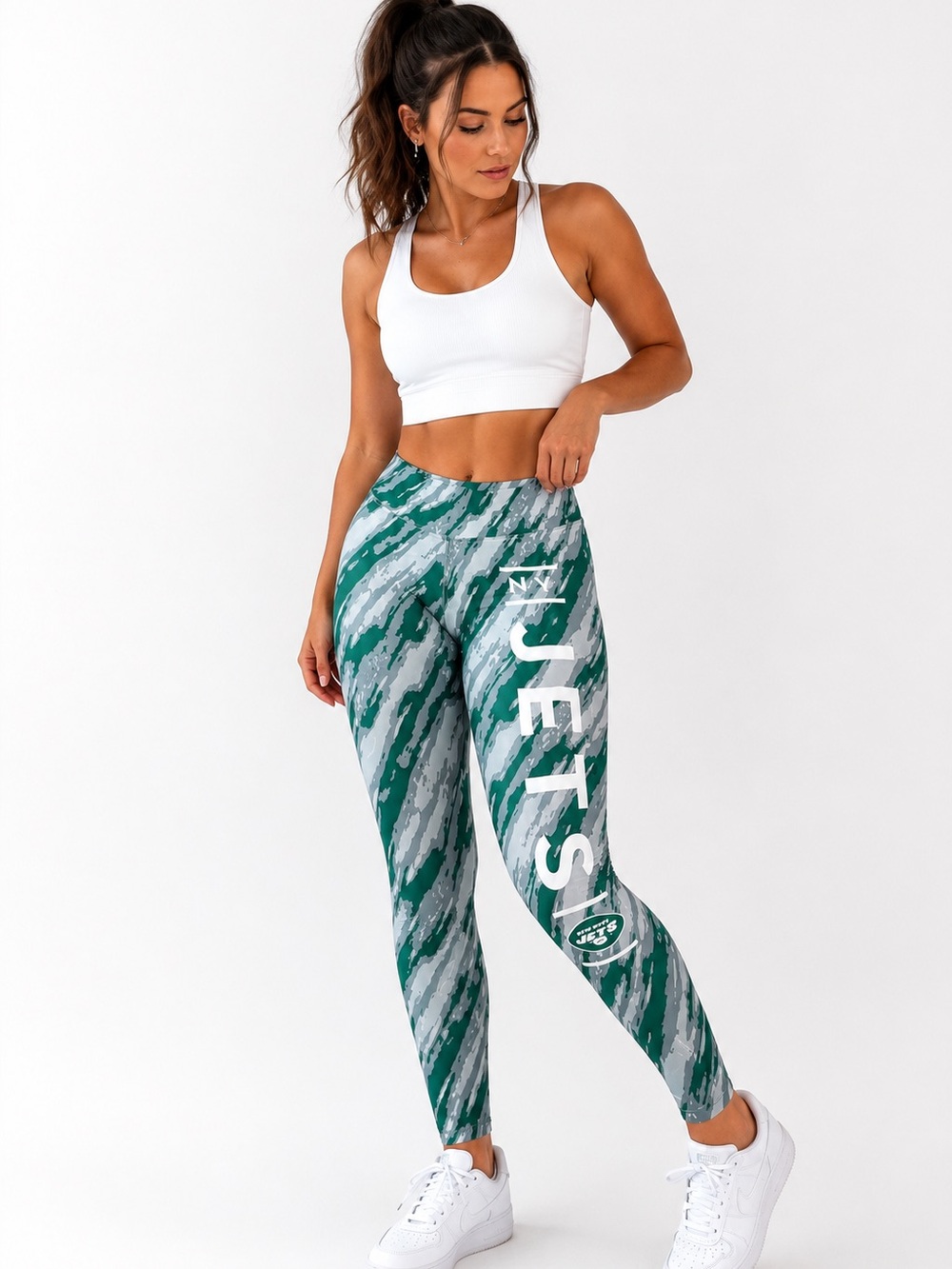 New York Jets Leggings XL NFL Football Game Day Athletic Yoga Pants